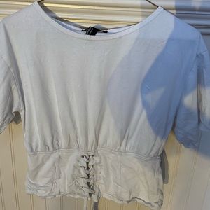 Laced up White Tee